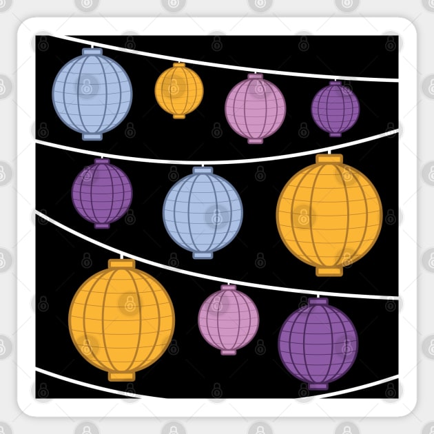 Lanterns | Purple Pink Orange Yellow Gray Sticker by Wintre2